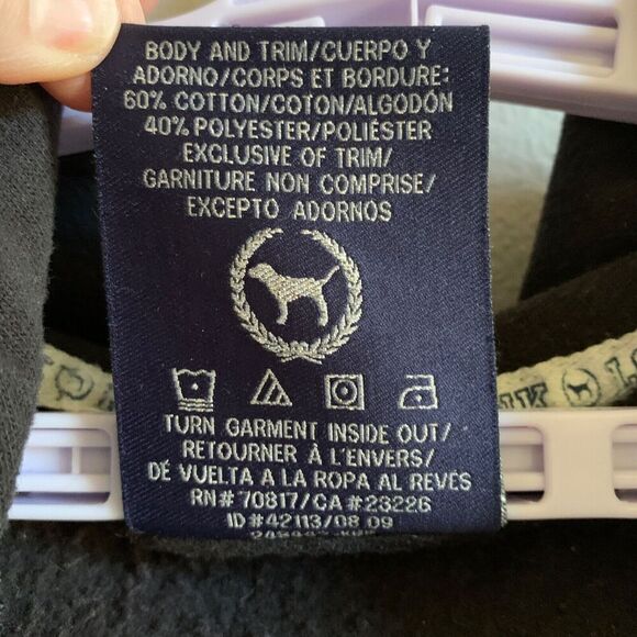 PINK Victorias Secret Jacket Womens S/P Black Logo Bling Sequin Hoodie Full Zip - Picture 13 of 14